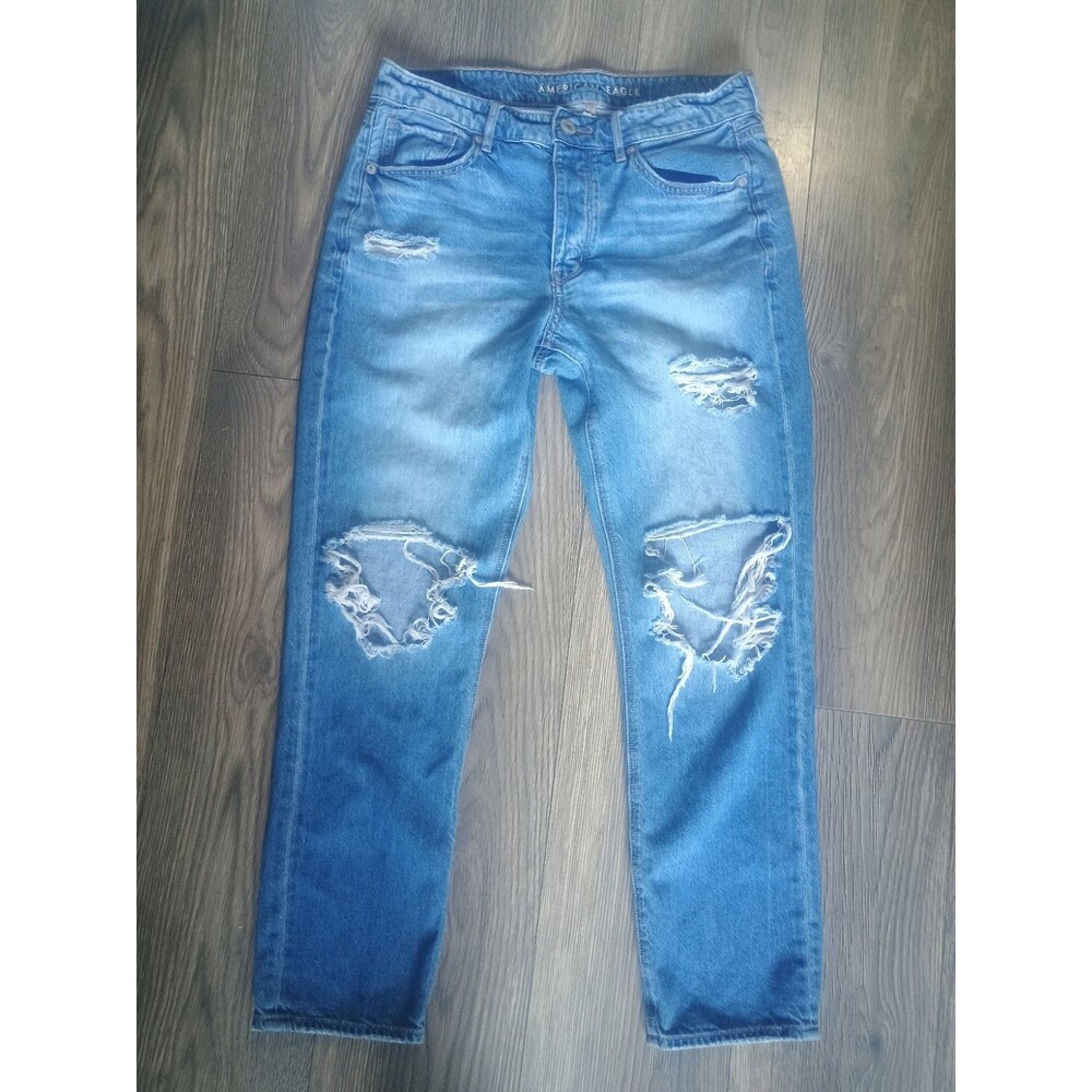 Tomgirl Y2k Grunge distressed Midrise button up American Eagle jean women's 6